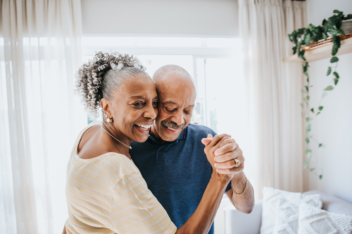 A retired couple enjoys their golden years. 